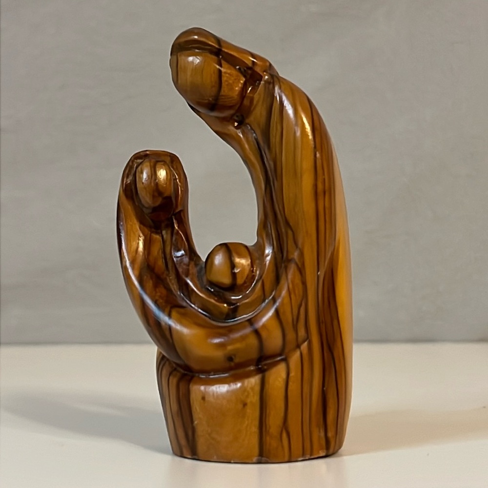 Small Olive Wood Sculpture of the Holy Family